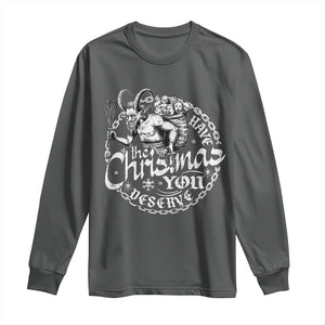 Nordic Christmas Krampus Long Sleeve Shirt Have The Christmas You Deserve Horror Xmas TS11 Dark Heather Print Your Wear