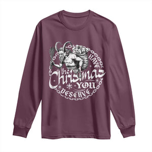Nordic Christmas Krampus Long Sleeve Shirt Have The Christmas You Deserve Horror Xmas TS11 Maroon Print Your Wear