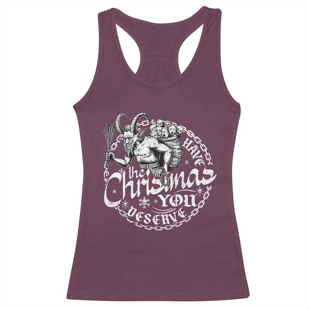 Nordic Christmas Krampus Racerback Tank Top Have The Christmas You Deserve Horror Xmas TS11 Maroon Print Your Wear