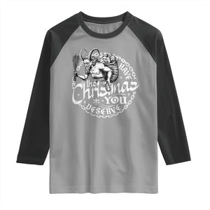 Nordic Christmas Krampus Raglan Shirt Have The Christmas You Deserve Horror Xmas TS11 Sport Gray Black Print Your Wear