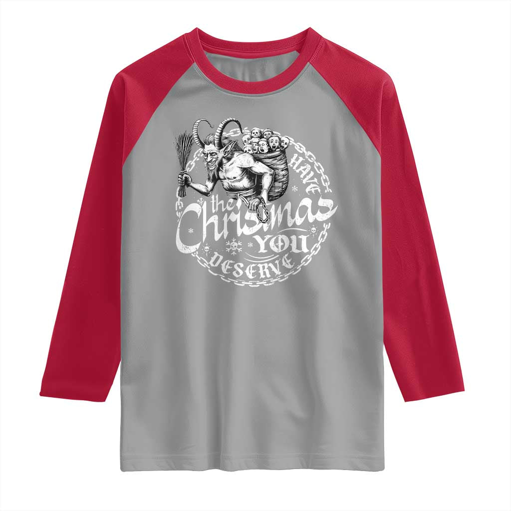 Nordic Christmas Krampus Raglan Shirt Have The Christmas You Deserve Horror Xmas TS11 Sport Gray Red Print Your Wear