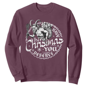 Nordic Christmas Krampus Sweatshirt Have The Christmas You Deserve Horror Xmas TS11 Maroon Print Your Wear