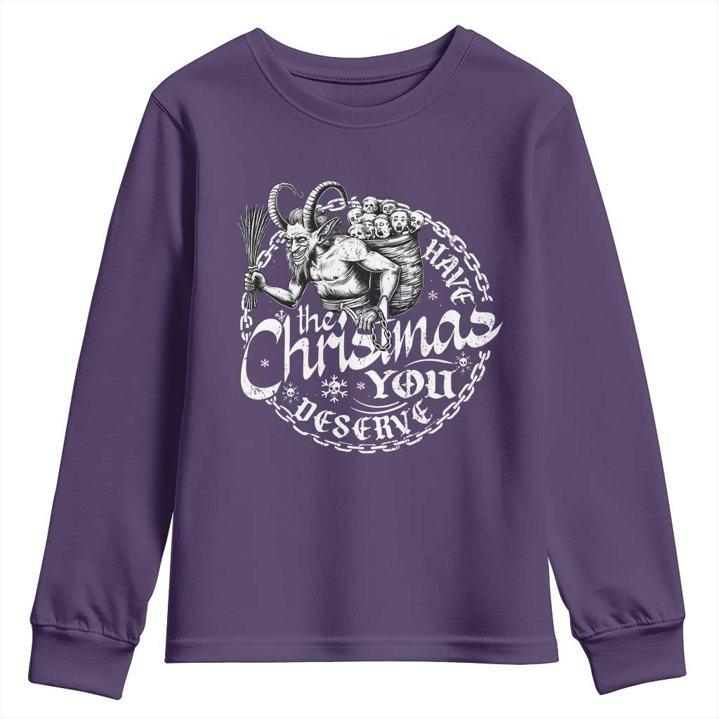 Nordic Christmas Krampus Youth Sweatshirt Have The Christmas You Deserve Horror Xmas TS11 Purple Print Your Wear