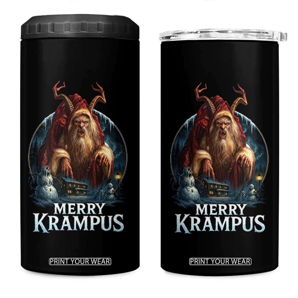 Christmas Krampus 4 in 1 Can Cooler Tumbler Merry Krampus Pagan Yule Nordic Xmas TS11 One Size: 16 oz Black Print Your Wear