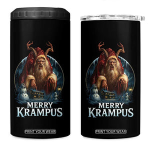 Christmas Krampus 4 in 1 Can Cooler Tumbler Merry Krampus Pagan Yule Nordic Xmas TS11 One Size: 16 oz Black Print Your Wear