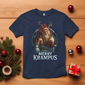 Christmas Krampus T Shirt Merry Krampus Pagan Yule Nordic Xmas TS11 Navy Print Your Wear
