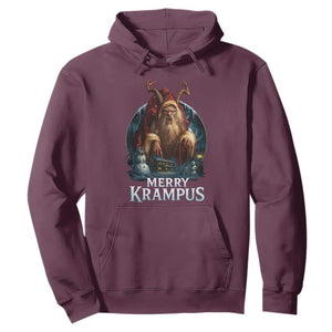 Christmas Krampus Hoodie Merry Krampus Pagan Yule Nordic Xmas TS11 Maroon Print Your Wear