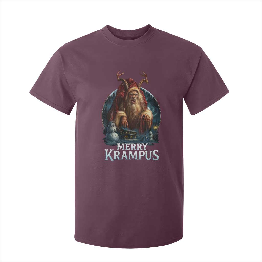 Christmas Krampus T Shirt For Kid Merry Krampus Pagan Yule Nordic Xmas TS11 Maroon Print Your Wear