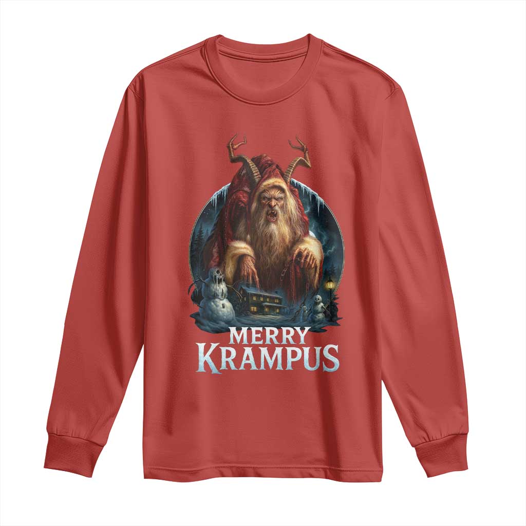 Christmas Krampus Long Sleeve Shirt Merry Krampus Pagan Yule Nordic Xmas TS11 Red Print Your Wear