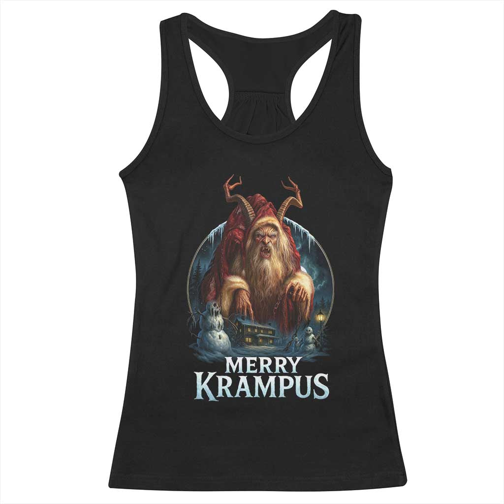 Christmas Krampus Racerback Tank Top Merry Krampus Pagan Yule Nordic Xmas TS11 Black Print Your Wear