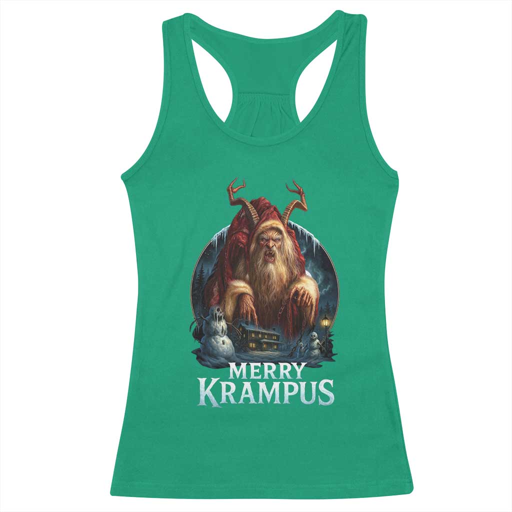 Christmas Krampus Racerback Tank Top Merry Krampus Pagan Yule Nordic Xmas TS11 Irish Green Print Your Wear
