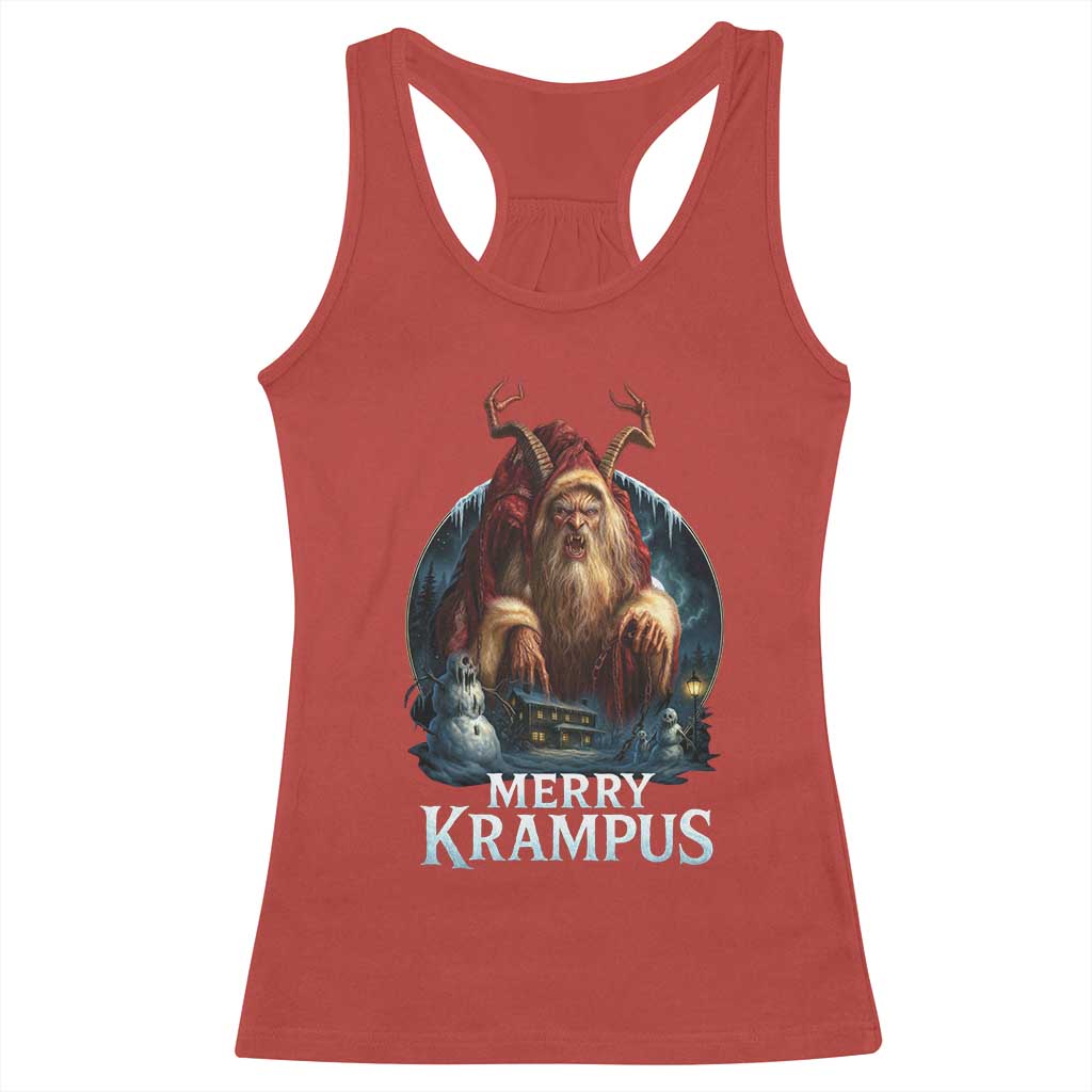 Christmas Krampus Racerback Tank Top Merry Krampus Pagan Yule Nordic Xmas TS11 Red Print Your Wear