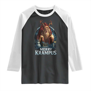 Christmas Krampus Raglan Shirt Merry Krampus Pagan Yule Nordic Xmas TS11 Black White Print Your Wear