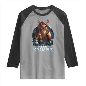 Christmas Krampus Raglan Shirt Merry Krampus Pagan Yule Nordic Xmas TS11 Sport Gray Black Print Your Wear