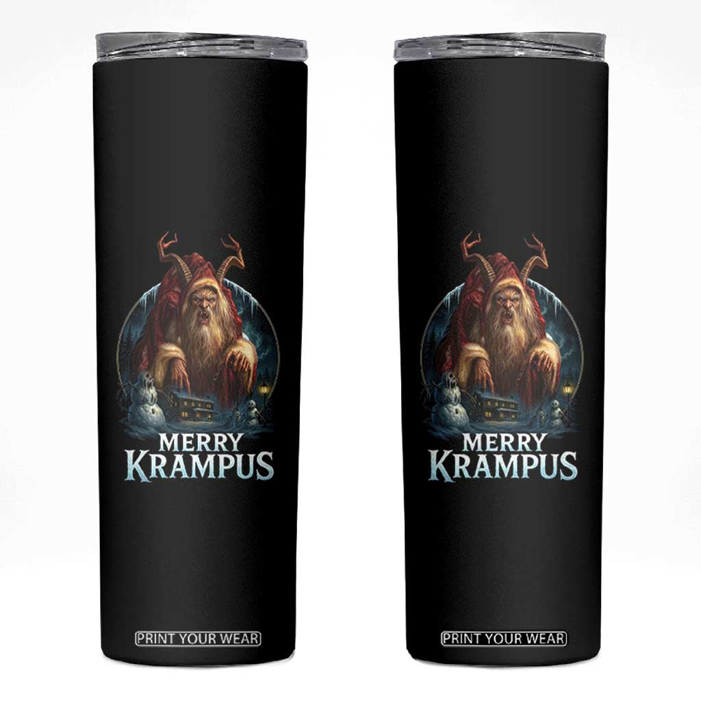 Christmas Krampus Skinny Tumbler Merry Krampus Pagan Yule Nordic Xmas TS11 Black Print Your Wear