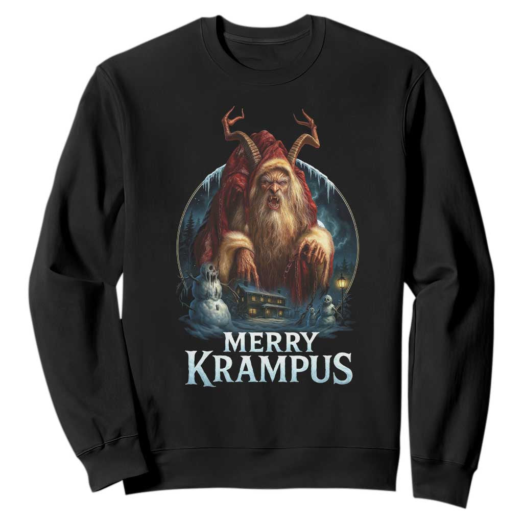 Christmas Krampus Sweatshirt Merry Krampus Pagan Yule Nordic Xmas TS11 Black Print Your Wear