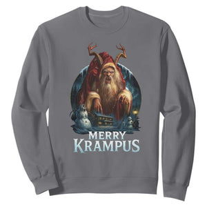 Christmas Krampus Sweatshirt Merry Krampus Pagan Yule Nordic Xmas TS11 Charcoal Print Your Wear