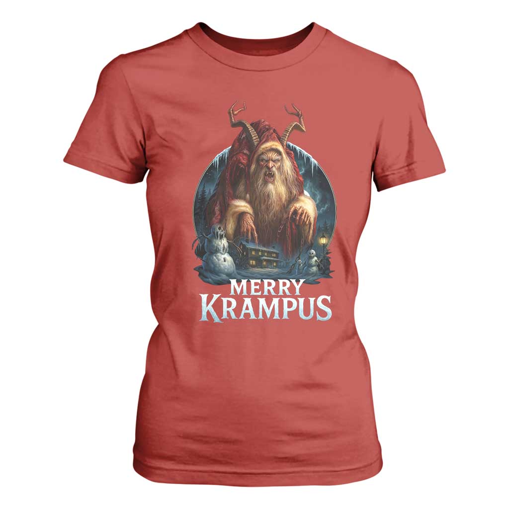 Christmas Krampus T Shirt For Women Merry Krampus Pagan Yule Nordic Xmas TS11 Red Print Your Wear