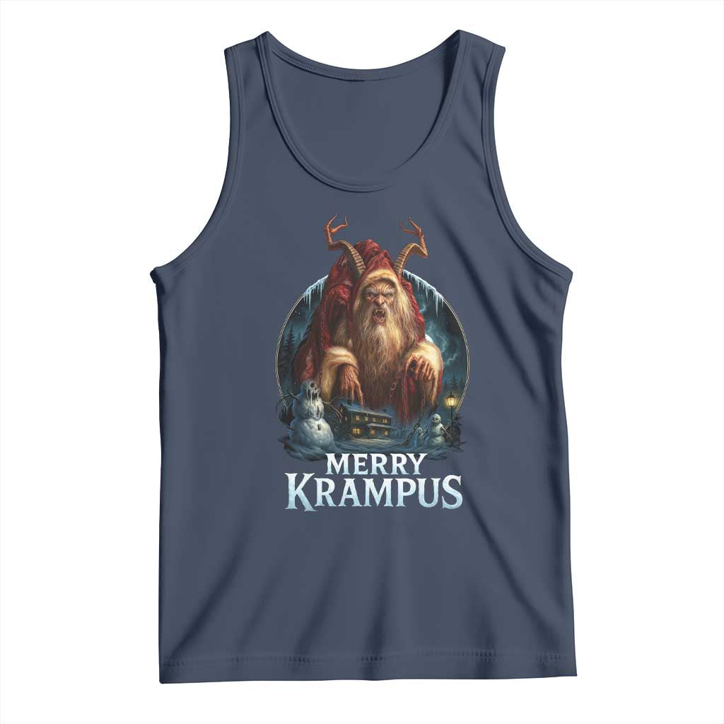Christmas Krampus Tank Top Merry Krampus Pagan Yule Nordic Xmas TS11 Navy Print Your Wear