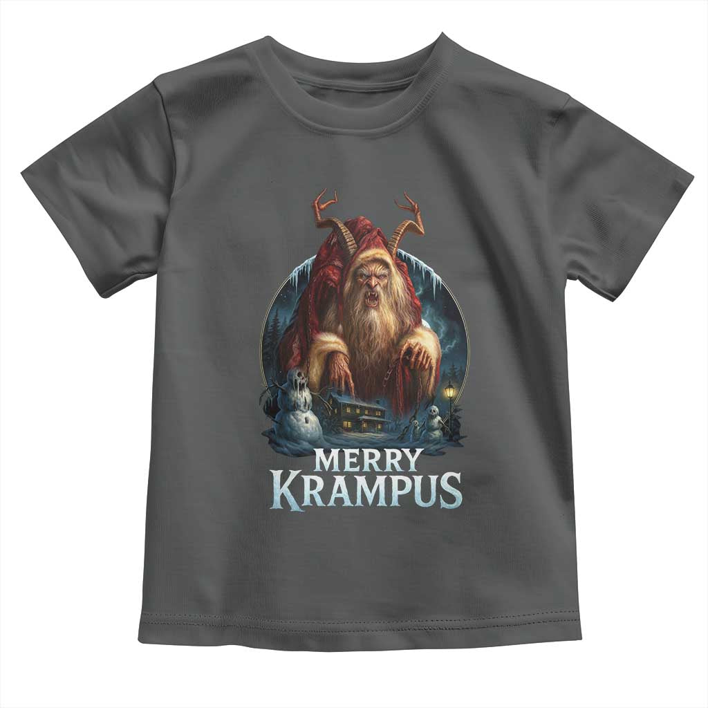 Christmas Krampus Toddler T Shirt Merry Krampus Pagan Yule Nordic Xmas TS11 Dark Heather Print Your Wear