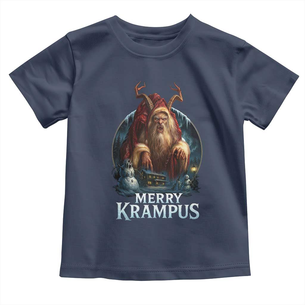 Christmas Krampus Toddler T Shirt Merry Krampus Pagan Yule Nordic Xmas TS11 Navy Print Your Wear