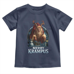 Christmas Krampus Toddler T Shirt Merry Krampus Pagan Yule Nordic Xmas TS11 Navy Print Your Wear