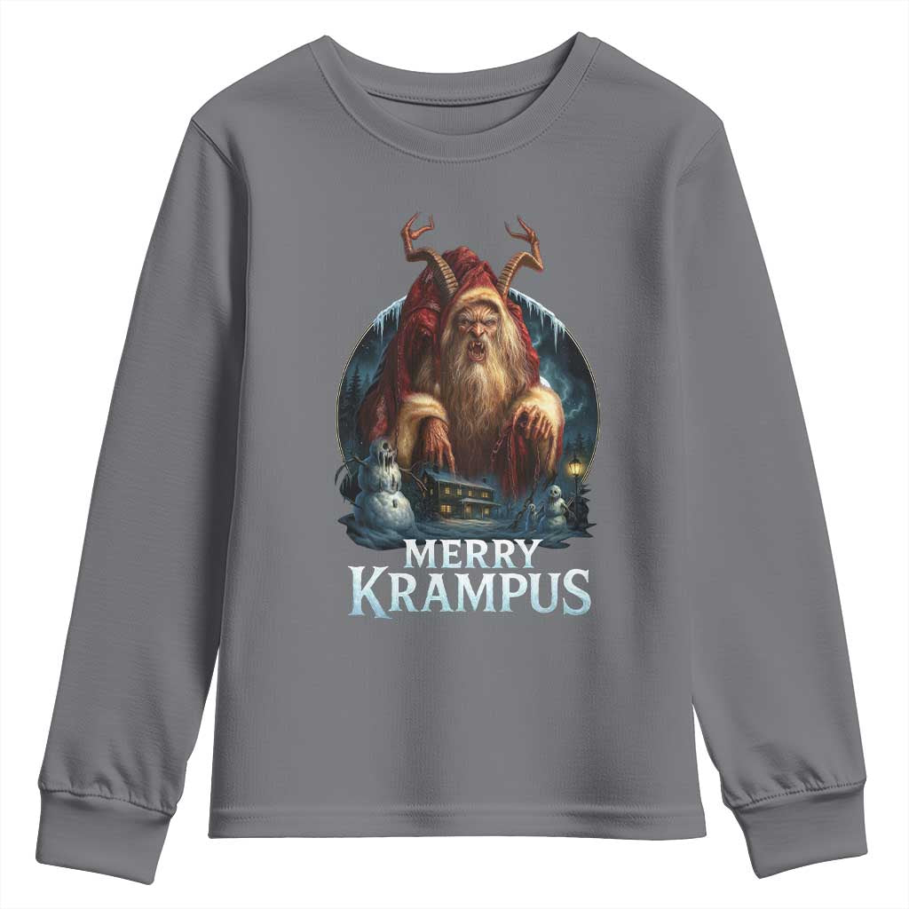 Christmas Krampus Youth Sweatshirt Merry Krampus Pagan Yule Nordic Xmas TS11 Charcoal Print Your Wear