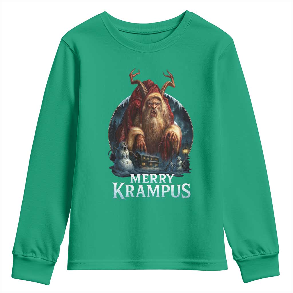 Christmas Krampus Youth Sweatshirt Merry Krampus Pagan Yule Nordic Xmas TS11 Irish Green Print Your Wear