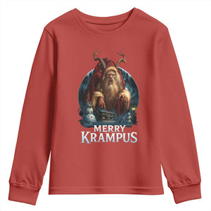 Christmas Krampus Youth Sweatshirt Merry Krampus Pagan Yule Nordic Xmas TS11 Red Print Your Wear