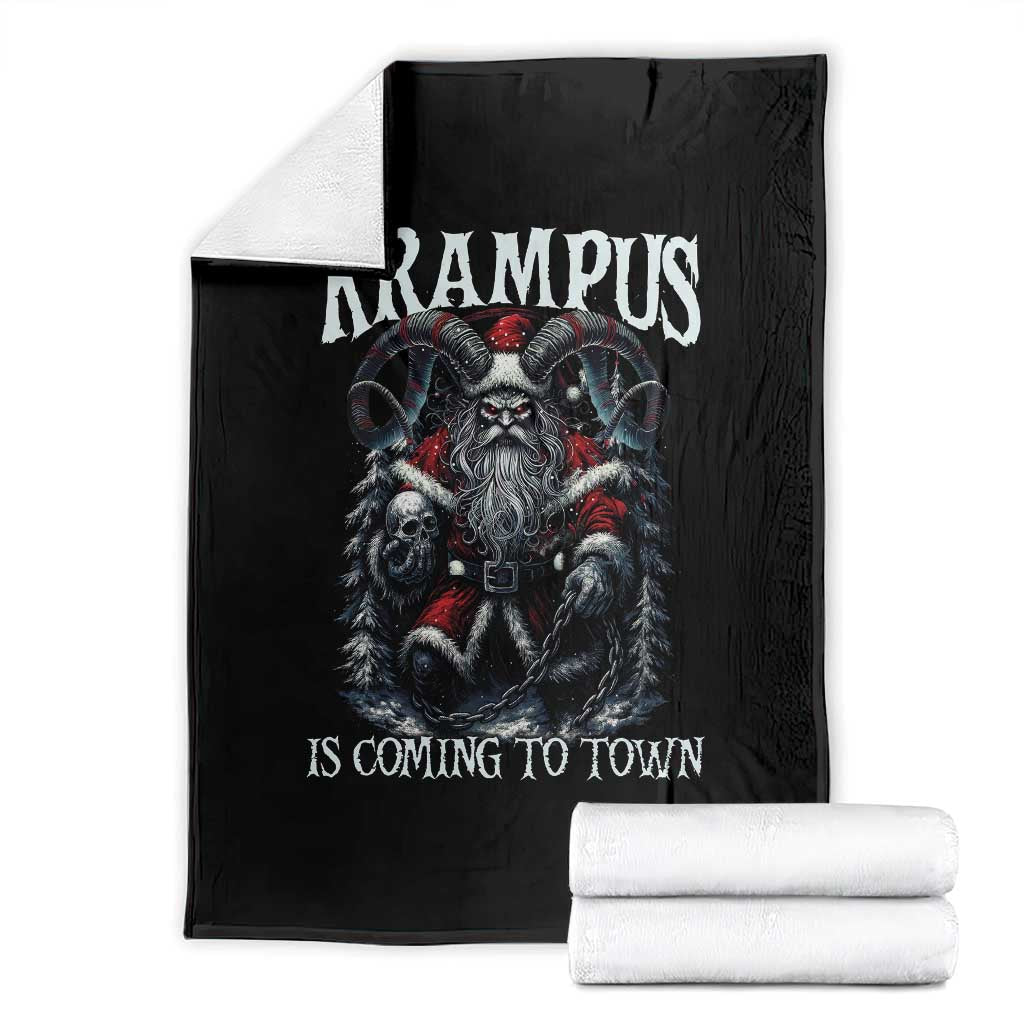 Nordic Christmas Krampus Throw Blanket Krampus Is Coming To Town Horror Holiday Xmas TS11 Black Print Your Wear