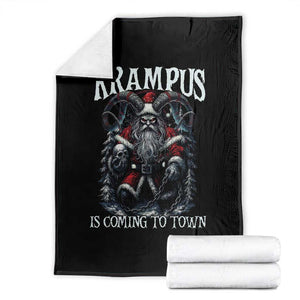 Nordic Christmas Krampus Throw Blanket Krampus Is Coming To Town Horror Holiday Xmas TS11 Black Print Your Wear