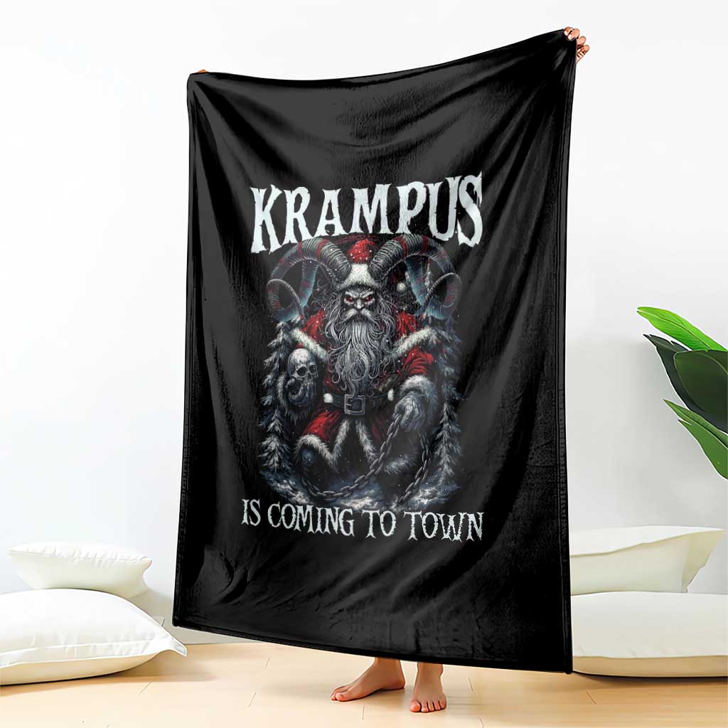 Nordic Christmas Krampus Throw Blanket Krampus Is Coming To Town Horror Holiday Xmas TS11 Print Your Wear