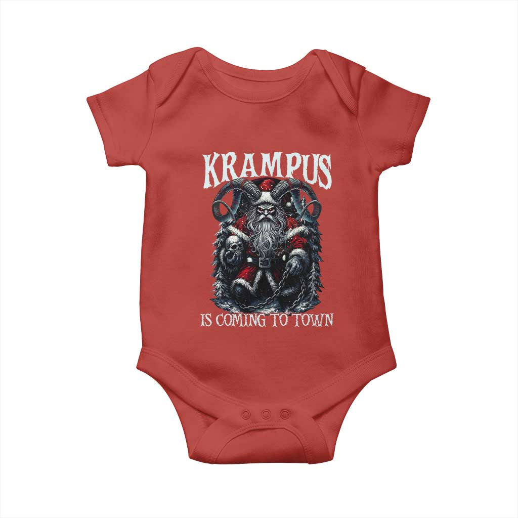 Nordic Christmas Krampus Baby Onesie Krampus Is Coming To Town Horror Holiday Xmas TS11 Red Print Your Wear