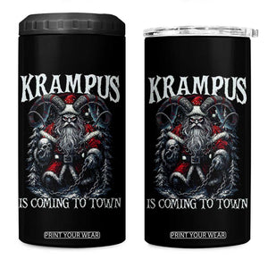 Nordic Christmas Krampus 4 in 1 Can Cooler Tumbler Krampus Is Coming To Town Horror Holiday Xmas TS11 One Size: 16 oz Black Print Your Wear