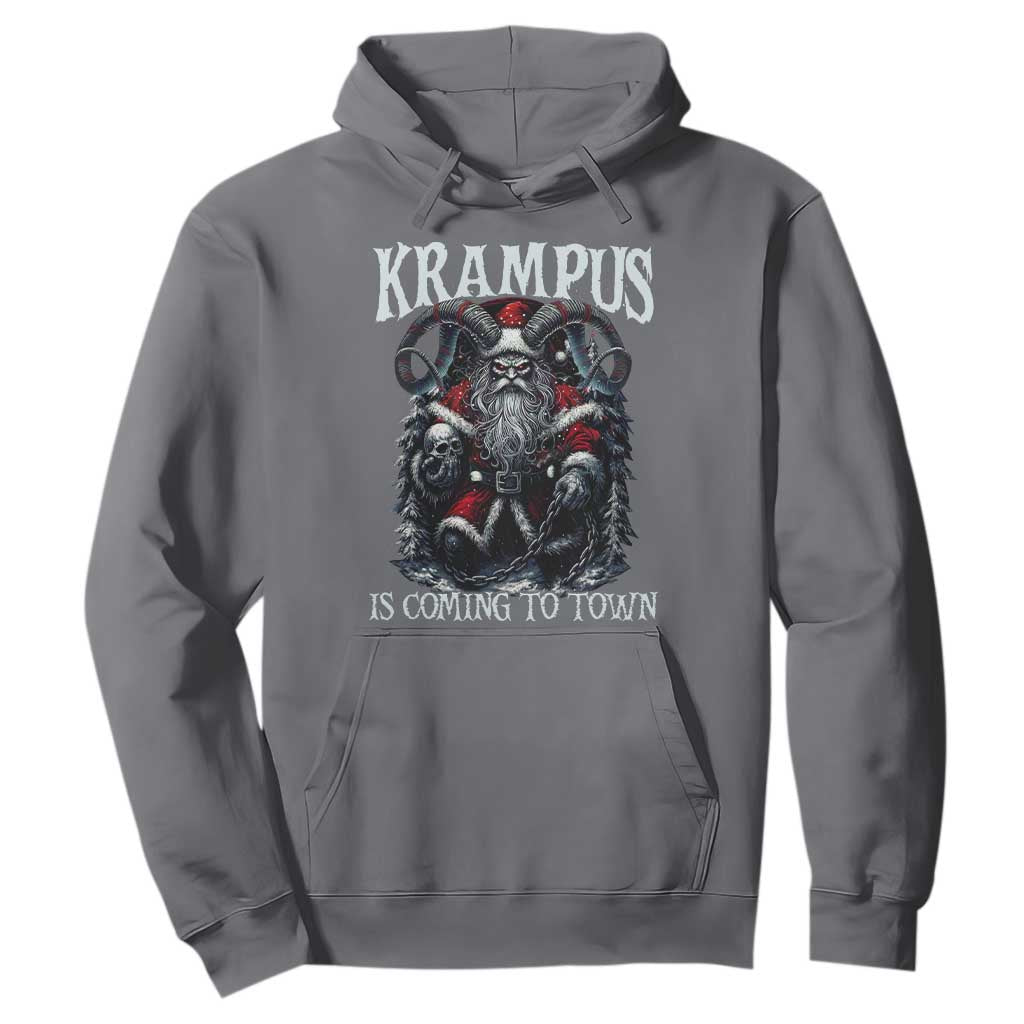 Nordic Christmas Krampus Hoodie Krampus Is Coming To Town Horror Holiday Xmas TS11 Charcoal Print Your Wear