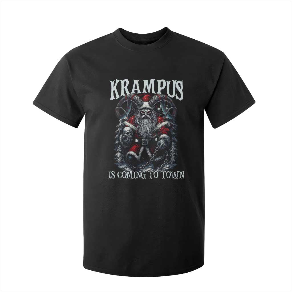 Nordic Christmas Krampus T Shirt For Kid Krampus Is Coming To Town Horror Holiday Xmas TS11 Black Print Your Wear