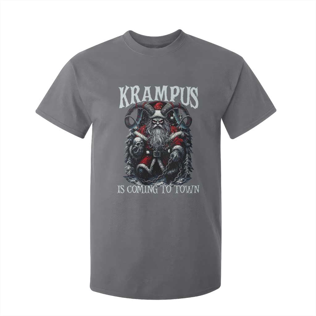 Nordic Christmas Krampus T Shirt For Kid Krampus Is Coming To Town Horror Holiday Xmas TS11 Charcoal Print Your Wear