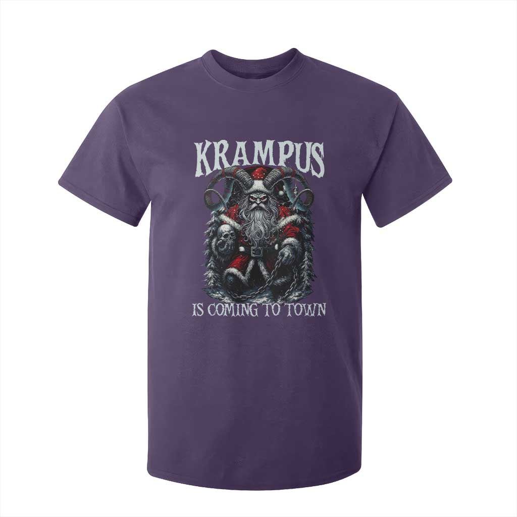 Nordic Christmas Krampus T Shirt For Kid Krampus Is Coming To Town Horror Holiday Xmas TS11 Purple Print Your Wear