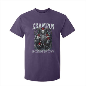 Nordic Christmas Krampus T Shirt For Kid Krampus Is Coming To Town Horror Holiday Xmas TS11 Purple Print Your Wear
