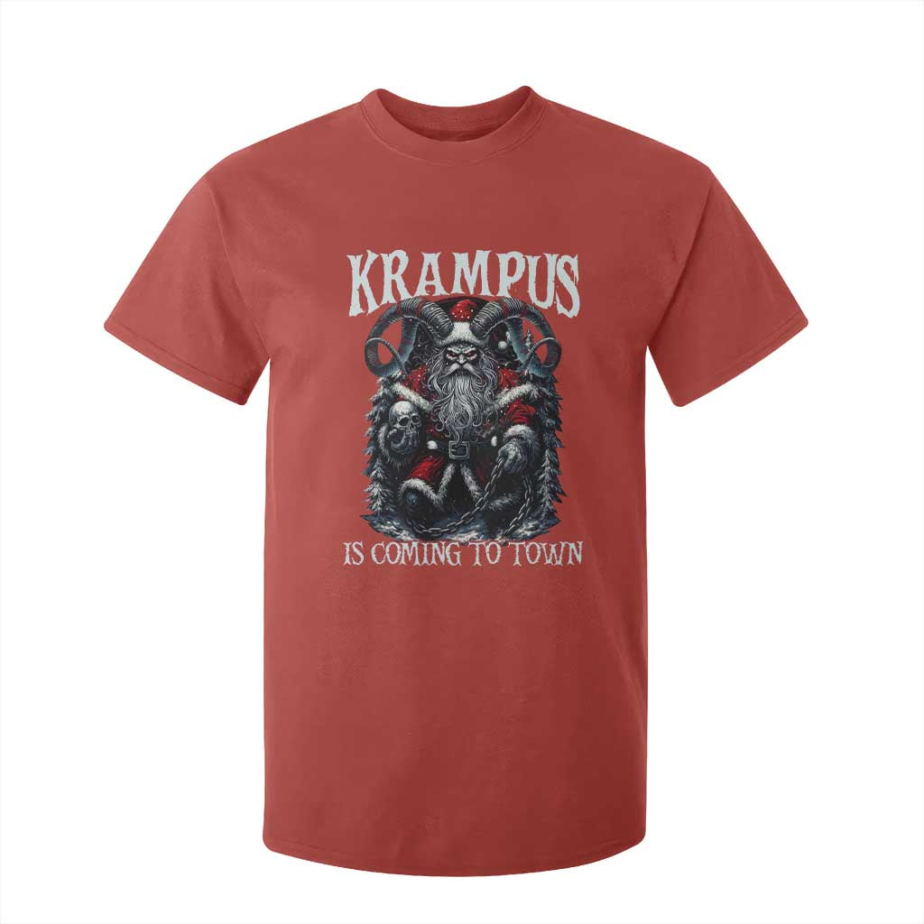 Nordic Christmas Krampus T Shirt For Kid Krampus Is Coming To Town Horror Holiday Xmas TS11 Red Print Your Wear