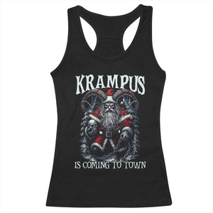 Nordic Christmas Krampus Racerback Tank Top Krampus Is Coming To Town Horror Holiday Xmas TS11 Black Print Your Wear