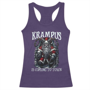Nordic Christmas Krampus Racerback Tank Top Krampus Is Coming To Town Horror Holiday Xmas TS11 Purple Print Your Wear