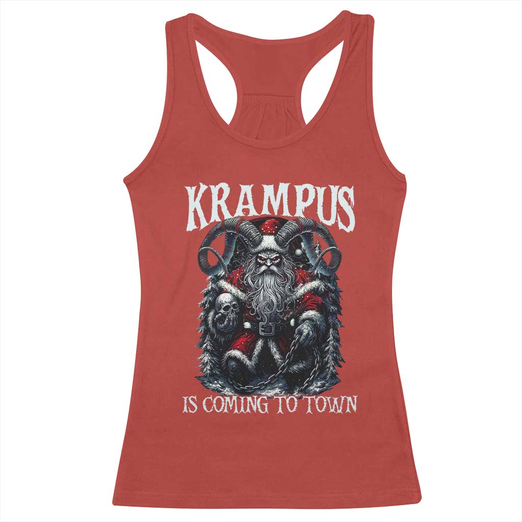 Nordic Christmas Krampus Racerback Tank Top Krampus Is Coming To Town Horror Holiday Xmas TS11 Red Print Your Wear