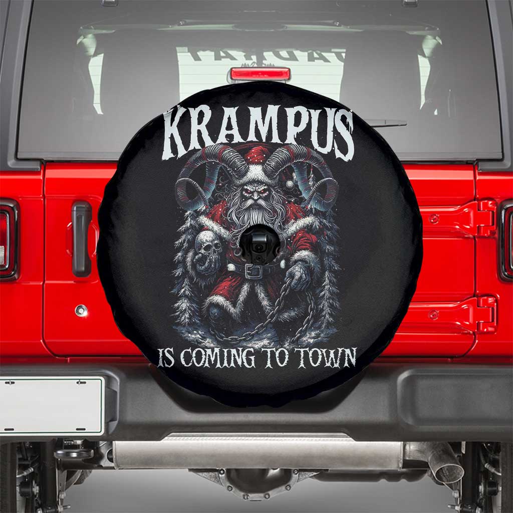 Nordic Christmas Krampus Spare Tire Cover Krampus Is Coming To Town Horror Holiday Xmas TS11 Black Print Your Wear