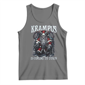Nordic Christmas Krampus Tank Top Krampus Is Coming To Town Horror Holiday Xmas TS11 Black Heather Print Your Wear