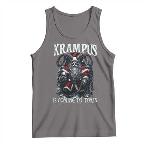 Nordic Christmas Krampus Tank Top Krampus Is Coming To Town Horror Holiday Xmas TS11 Deep Heather Print Your Wear