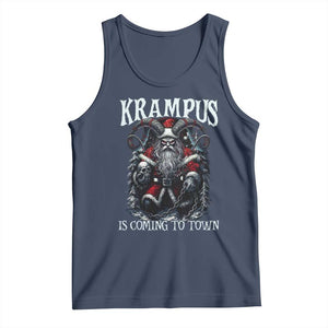 Nordic Christmas Krampus Tank Top Krampus Is Coming To Town Horror Holiday Xmas TS11 Navy Print Your Wear