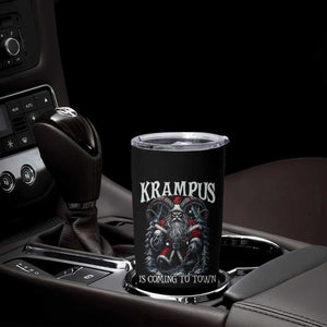 Nordic Christmas Krampus Tumbler Cup Krampus Is Coming To Town Horror Holiday Xmas TS11 Print Your Wear