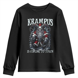 Nordic Christmas Krampus Youth Sweatshirt Krampus Is Coming To Town Horror Holiday Xmas TS11 Black Print Your Wear