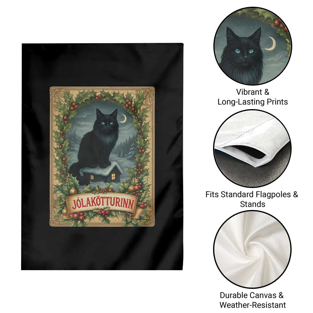 Nordic Christmas Cat Garden Flag Jolakotturinn Yule Cat Icelandic TS11 Print Your Wear
